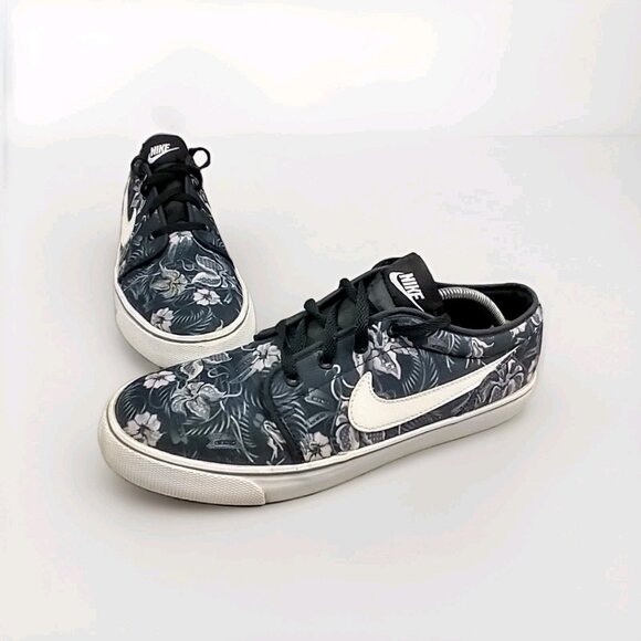 Nike Toki Low Men's 11 Shoes Black Pink White Floral Trainer Skateboard Sneakers - Picture 1 of 12